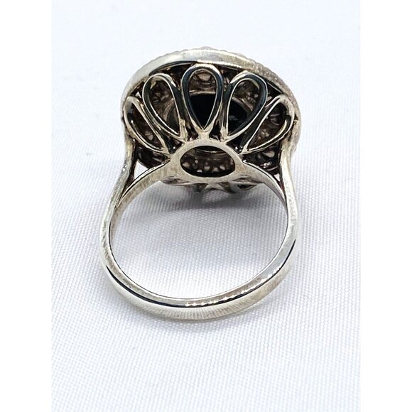 Tiffany & Co 925 Ziegfeld Pearl & Onyx Cocktail Circle Ring sz 8 - Picture 6 of 9